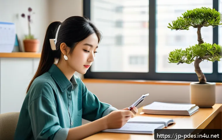 제품디자인 자격증 시험 대비 학습법 - A modern Japanese study room scene featuring a young adult studying efficiently with a neat desk set...